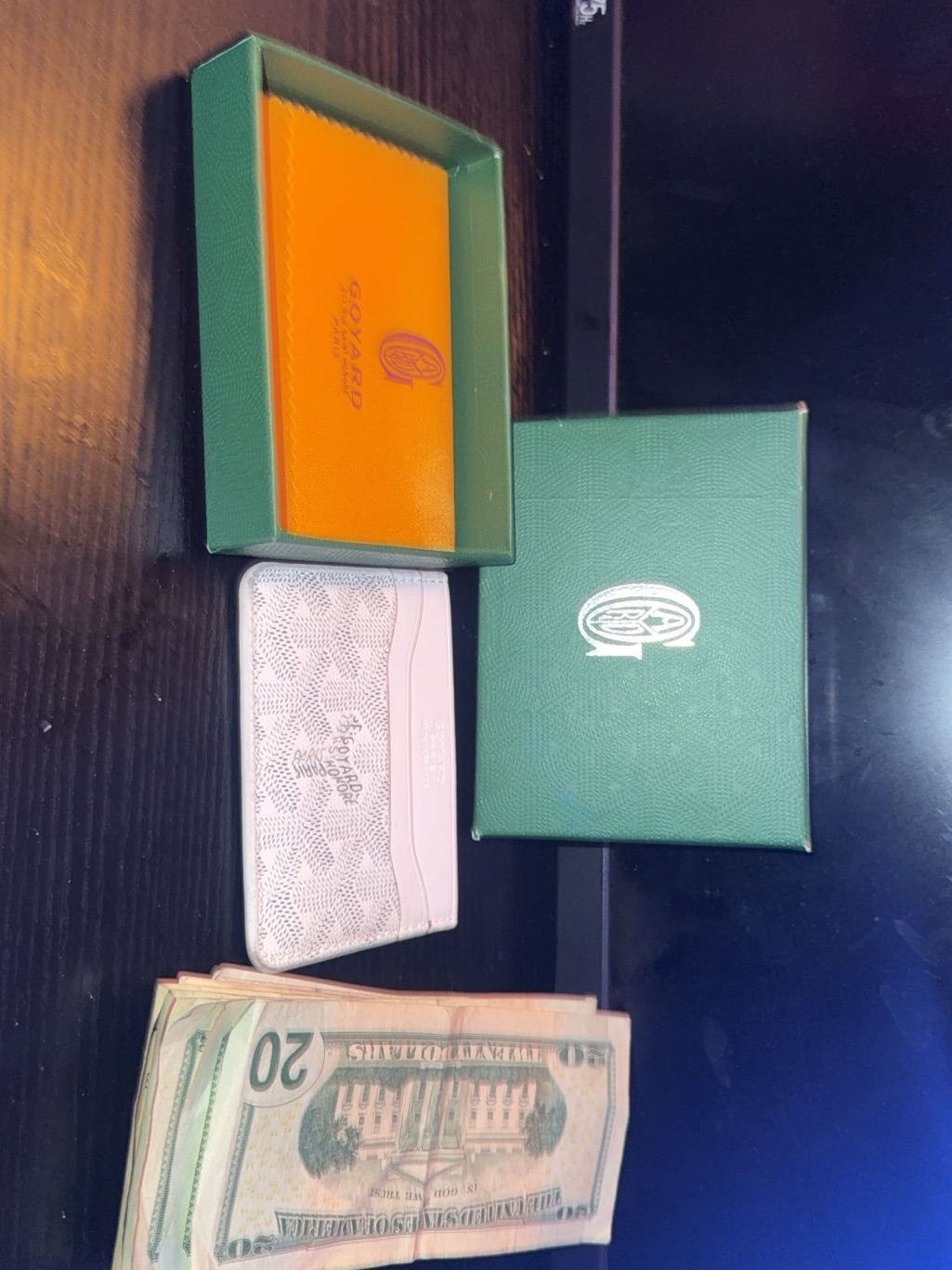 Goyard Orange And Green Branded Cleaning Cloth In Box
